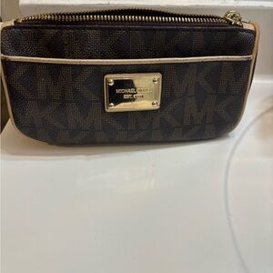 Michael Kors Brown Monogram Clutch